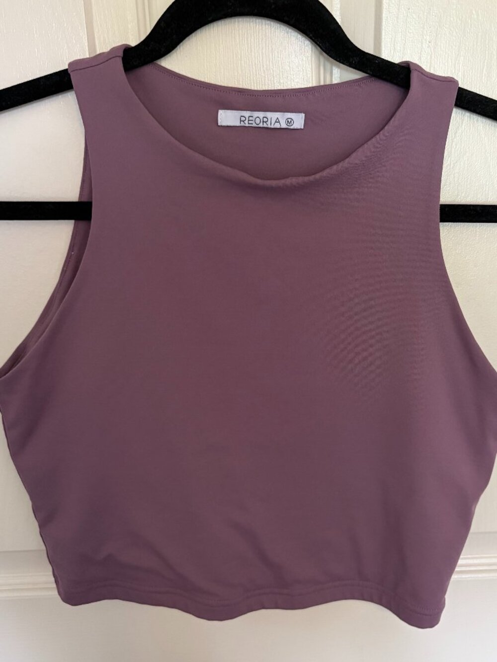 REORIA Women's Fitted Crop Tank Top High Neck Racerback Sleeveless Top